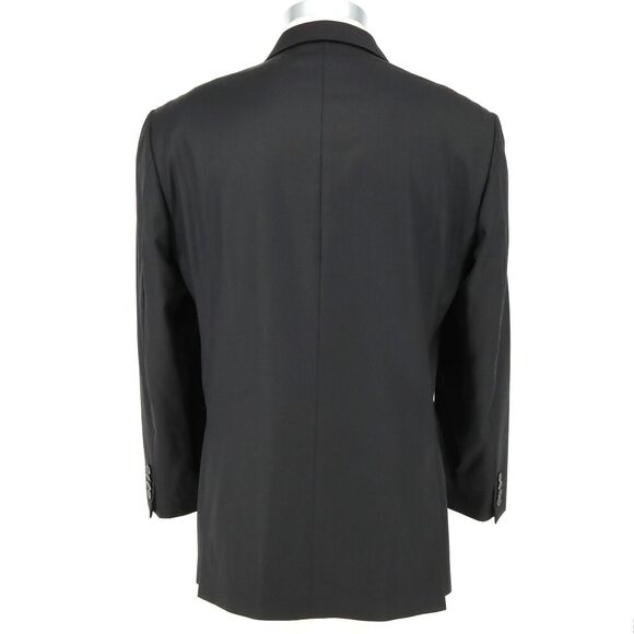 Joseph Abboud Sport Coat Mens 44R Black Wool Jacket Loro Piana Super 120s Blazer - Picture 2 of 16